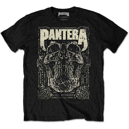 Black t-shirt with white skull graphic and “Pantera” text, size X-Large.