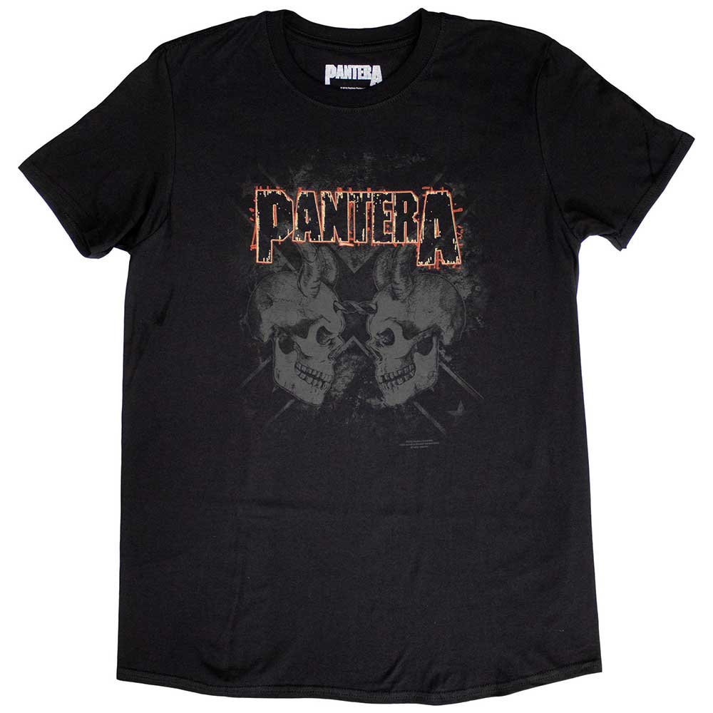 Black Pantera t-shirt with red lettering and skull graphic.