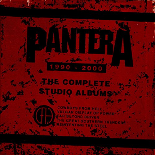 Red Pantera album cover with band name and listed studio albums.