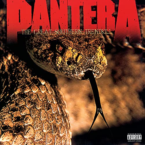 Pantera album cover: a close-up of a rattlesnake’s head and body.