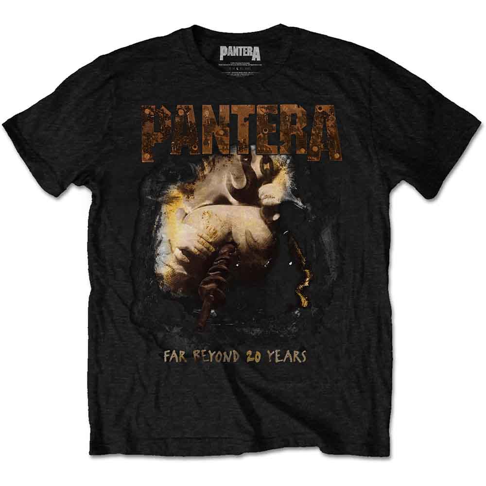 Black Pantera t-shirt with distressed band logo and album artwork.