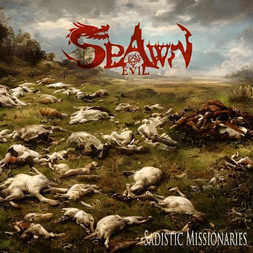 Album cover: a field with many animal carcasses and a red dragon logo.