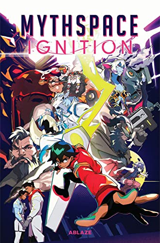 Comic book cover art featuring a diverse cast of characters in a sci-fi setting.