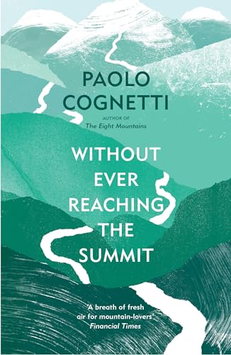 Book cover with teal and white abstract mountains and title text.