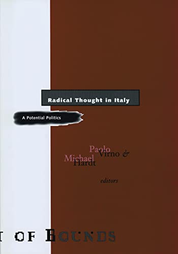 Book cover: “Radical Thought in Italy” by Virno & Hardt, dark red background.