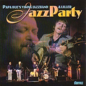 CD cover for Papa Bue’s Viking Jazz Band’s “Jazzparty” featuring musicians.