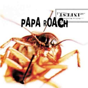 Papa Roach “Infest” CD cover featuring a large, detailed cockroach.