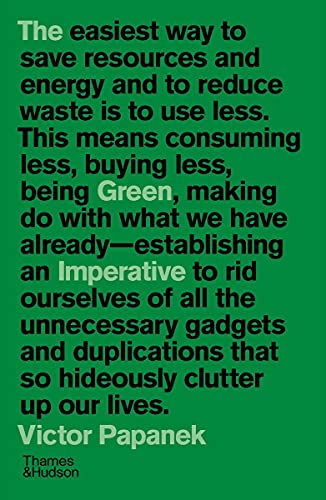 Green book cover with white text by Victor Papanek, Thames & Hudson.