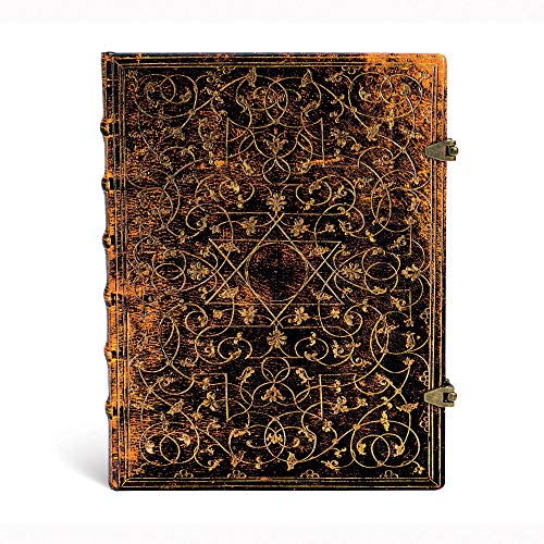 Ornate black and gold notebook with a decorative, aged cover.