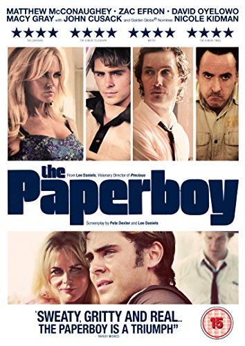 DVD cover for "The Paperboy" featuring portraits of the film's cast.