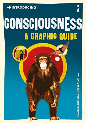 Book cover: chimpanzee, brain illustration, bat, and text about consciousness.