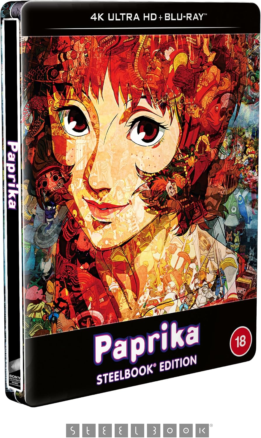 SteelBook Blu-ray cover for anime film *Paprika*, featuring a red-haired woman.