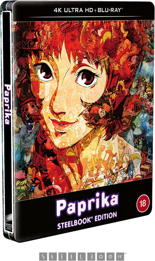 SteelBook Blu-ray cover for anime film *Paprika*, featuring a red-haired woman.