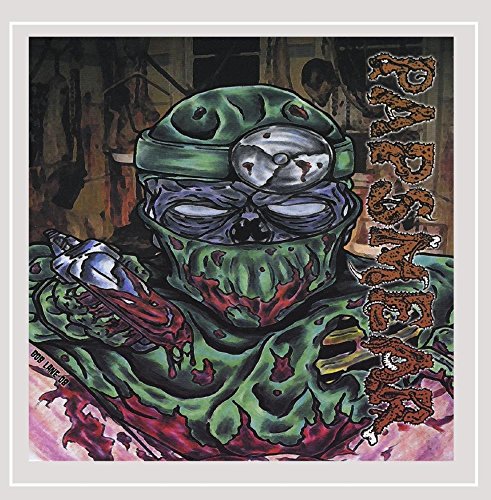 CD cover art: grotesque, green monster with a syringe and the band name "Papsmear".