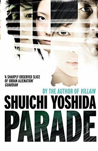 Book cover for "Parade" by Shuichi Yoshida, featuring fragmented faces.