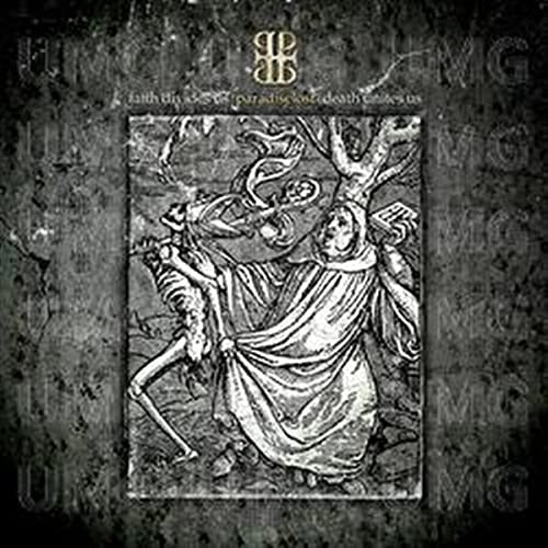 CD cover: skeletal figure and robed man under a tree, dark aesthetic.