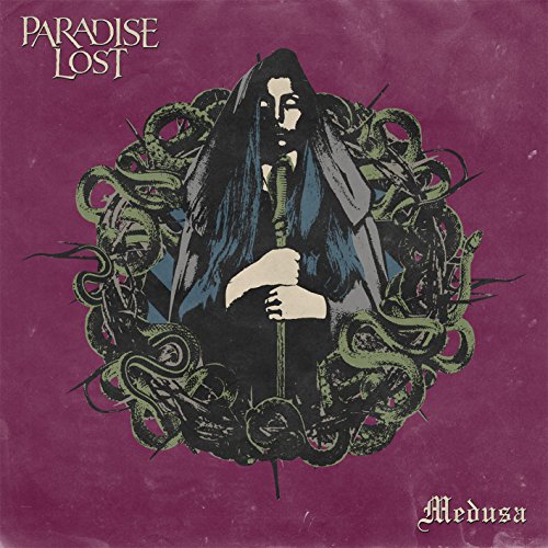 Purple album cover with illustration of a robed figure surrounded by snakes.