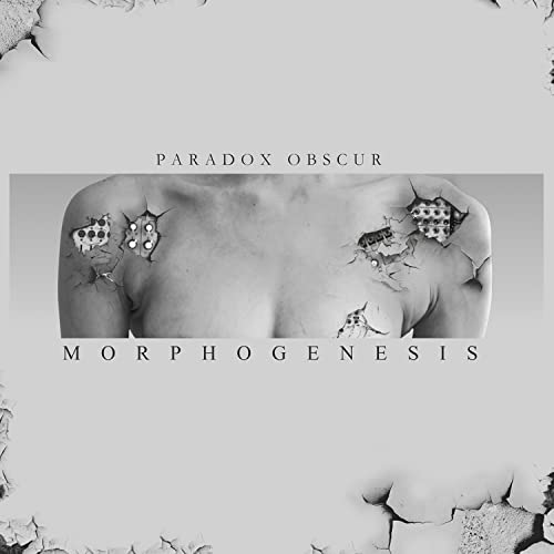 CD cover for Paradox Obscur’s “Morphogenesis” featuring cracked skin imagery.