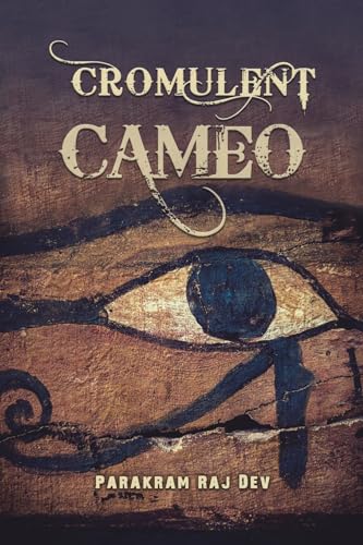 Book cover: "Cromulent Cameo" with an eye and Egyptian symbols.