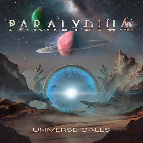 Album cover featuring a cosmic landscape with planets, a portal, and the text Paralydium.