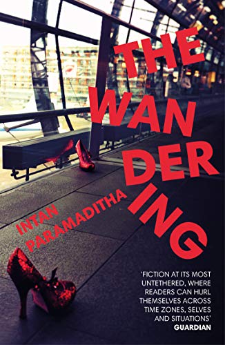 Book cover showing red high heels on a walkway with large red text overlay.