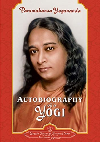 Book cover featuring a portrait of Paramahansa Yogananda titled Autobiography of a Yogi.