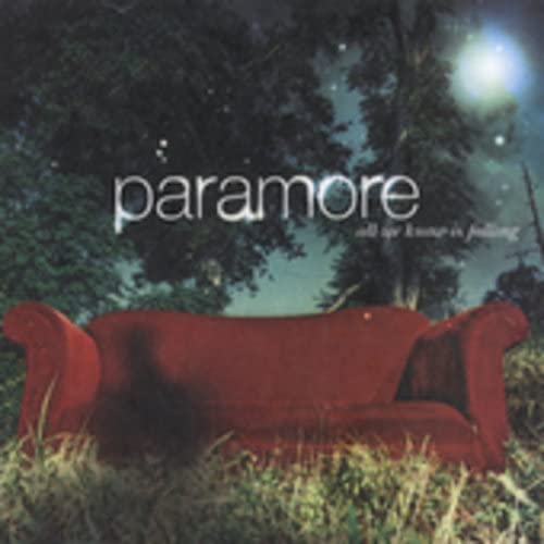 Paramore album cover: red couch in a dark, overgrown field.