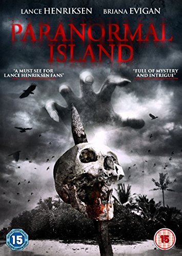 "Paranormal Island DVD cover featuring a skull on a stick with birds and a ghostly hand."