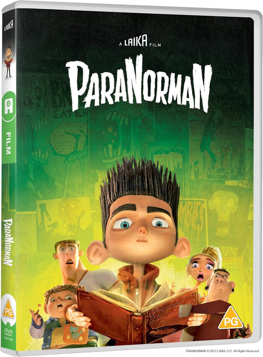 Paranorman" DVD cover featuring the boy Norman and several surprised children.