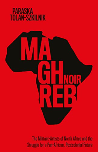 Book cover: red background, black Africa silhouette, and bold white text.