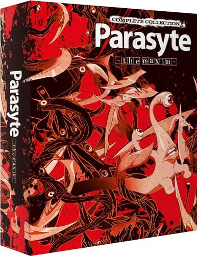 “Parasyte: The Maxim” Blu-ray case with red and black parasitic creature art.