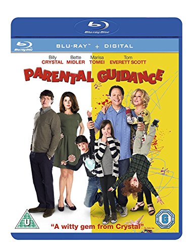 Blu-ray cover for Parental Guidance featuring the cast posing against a yellow background.