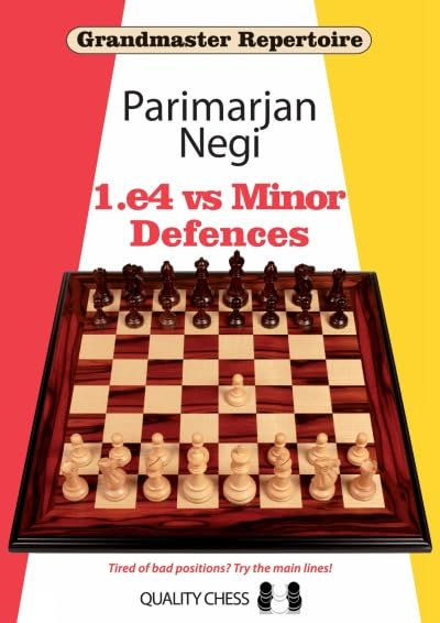 Chess book cover with a chessboard and title "1.e4 vs Minor Defences".