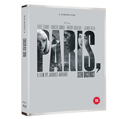 Blu-ray cover for “Paris, 13th District” featuring portraits and bold text.