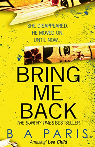 Book cover: yellow background, broken sunglasses, large black text "BRING ME BACK".
