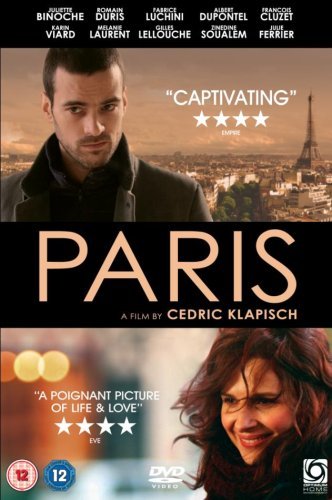 DVD cover for “Paris” featuring two actors and the Eiffel Tower.