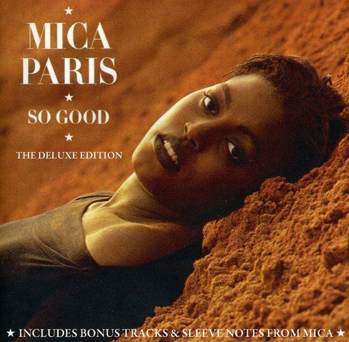 Mica Paris' album cover: a woman lying on red sand with text overlay.