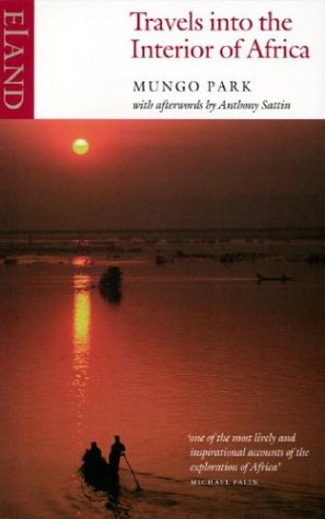 Book cover: “Travels into the Interior of Africa” with river scene.