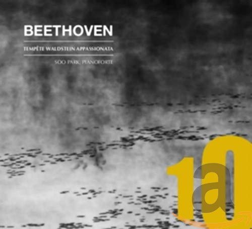 CD cover for Beethoven piano sonatas performed by Park Soo, stormy image.