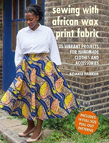 Book cover featuring a woman in a colorful African wax print skirt.