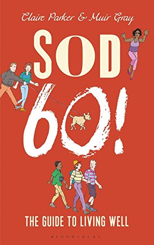Book cover with illustrated people and a dog on a red background.