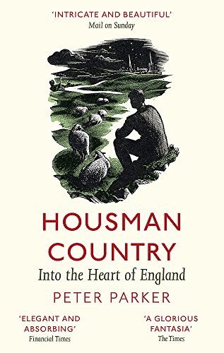 Book cover: man with sheep in green landscape, title “Housman Country.”