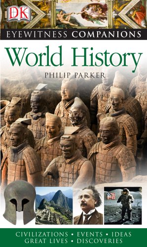Book cover: "World History" with images of ancient artifacts and historical figures.