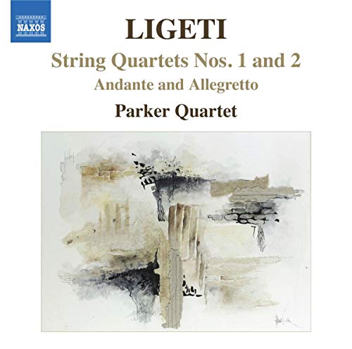 CD cover for Ligeti string quartets by the Parker Quartet, abstract art.