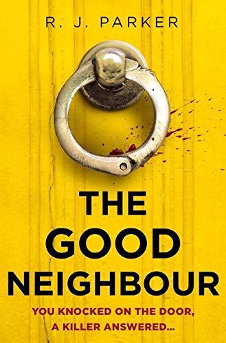 Book cover: yellow background, handcuffs, and red splatters suggesting crime.
