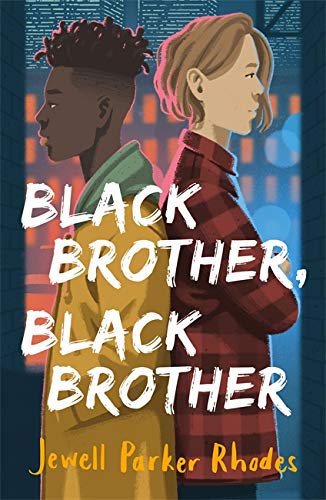 Book cover with illustrated portraits of two young people, side-by-side.