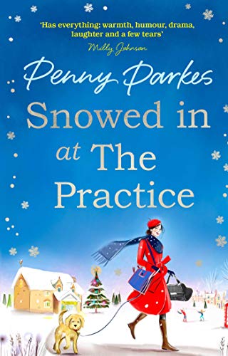 Book cover: woman walking a dog in a snowy winter scene.