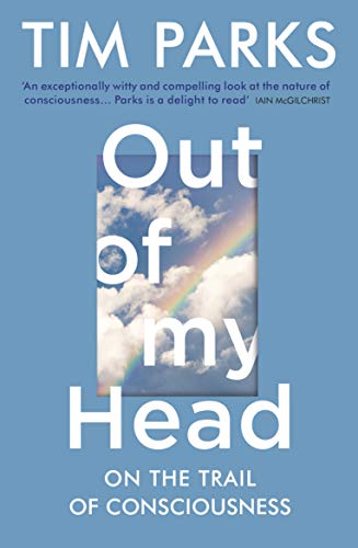 Book cover: "Out of My Head" with clouds and a rainbow image.