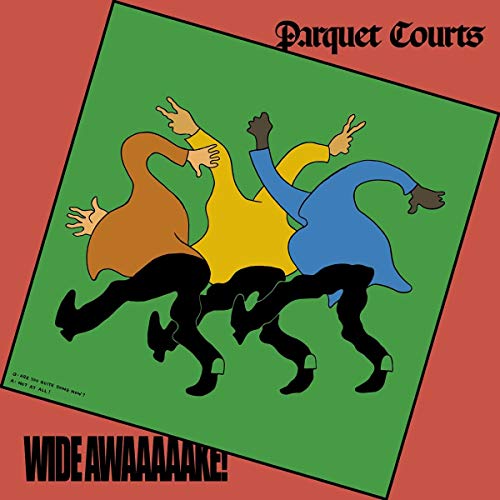 Album cover for Parquet Courts’ “Wide Awake!” with abstract figures.