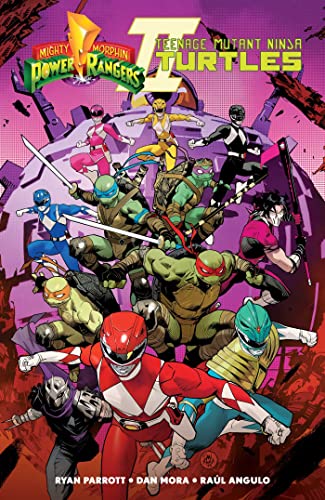 Comic book cover featuring Power Rangers and Teenage Mutant Ninja Turtles.